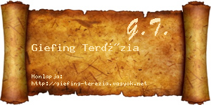 Giefing Terézia névjegykártya